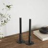 Led dinerkaars 24 cm | Zwart | 3D vlam | 2 stuks | Deluxe HomeArt LDH00030 - 2