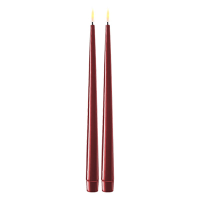 Deluxe HomeArt Led dinerkaars 28 cm | Bourgogne Red | 3D vlam | Shiny | 2 stuks | Deluxe HomeArt  LDH00357