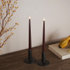 Led dinerkaars 28 cm | Bourgogne Red | 3D vlam | Shiny | 2 stuks | Deluxe HomeArt