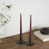 Led dinerkaars 28 cm | Bourgogne Red | 3D vlam | Shiny | 2 stuks | Deluxe HomeArt LDH00357 - 2