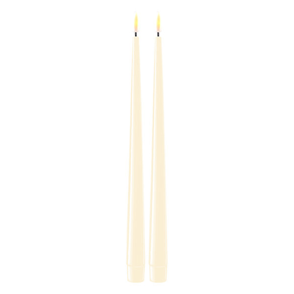 Deluxe HomeArt Led dinerkaars 28 cm | Cream | 3D vlam | Shiny | 2 stuks | Deluxe HomeArt  LDH00349 - 1