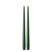 Deluxe HomeArt Led dinerkaars 28 cm | Dark Green | 3D vlam | Shiny | 2 stuks | Deluxe HomeArt  LDH00361