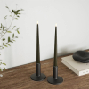 Led dinerkaars 28 cm | Dark Green | 3D vlam | Shiny | 2 stuks | Deluxe HomeArt LDH00361 - 2