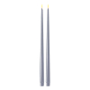Led dinerkaars 28 cm | Dust Blue | 3D vlam | Shiny | 2 stuks | Deluxe HomeArt