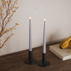 Led dinerkaars 28 cm | Dust Blue | 3D vlam | Shiny | 2 stuks | Deluxe HomeArt