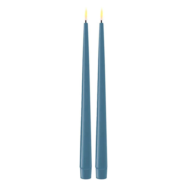 Deluxe HomeArt Led dinerkaars 28 cm | Ice Blue | 3D vlam | Shiny | 2 stuks | Deluxe HomeArt  LDH00369 - 1