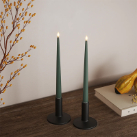Led dinerkaars 28 cm | Jade Green | 3D vlam | Shiny | 2 stuks | Deluxe HomeArt LDH00371