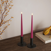 Led dinerkaars 28 cm | Magenta | 3D vlam | Shiny | 2 stuks | Deluxe HomeArt LDH00525