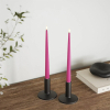Led dinerkaars 28 cm | Magenta | 3D vlam | Shiny | 2 stuks | Deluxe HomeArt LDH00525 - 2