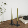 Led dinerkaars 28 cm | Olive Green | 3D vlam | Shiny | 2 stuks | Deluxe HomeArt LDH00345 - 2
