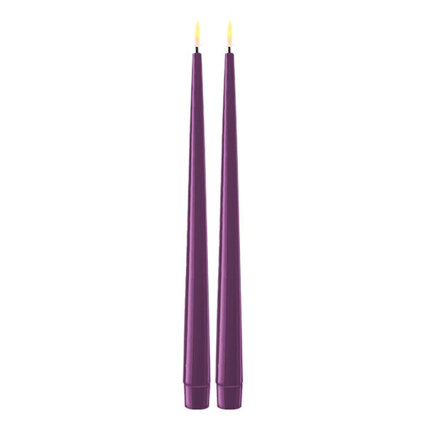 Deluxe HomeArt Led dinerkaars 28 cm | Paars | 3D vlam | Shiny | 2 stuks | Deluxe HomeArt  LDH00375 - 1