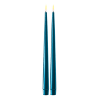 Deluxe HomeArt Led dinerkaars 28 cm | Petroleum | 3D vlam | Shiny | 2 stuks | Deluxe HomeArt  LDH00339