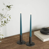 Led dinerkaars 28 cm | Petroleum | 3D vlam | Shiny | 2 stuks | Deluxe HomeArt LDH00339 - 2