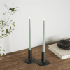 Led dinerkaars 28 cm | Salvie Green | 3D vlam | Shiny | 2 stuks | Deluxe HomeArt LDH00367 - 2
