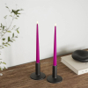 Led dinerkaars 28 cm | Violet | 3D vlam | Shiny | 2 stuks | Deluxe HomeArt LDH00523 - 2