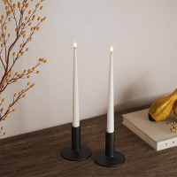 Led dinerkaars 28 cm | Wit | 3D vlam | Shiny | 2 stuks | Deluxe HomeArt LDH00333