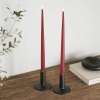 Led dinerkaars 38 cm | Bordeaux | 3D vlam | Shiny | 2 stuks | Deluxe HomeArt LDH00342 - 2