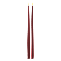 Deluxe HomeArt Led dinerkaars 38 cm | Bourgogne Red | 3D vlam | Shiny | 2 stuks | Deluxe HomeArt  LDH00358