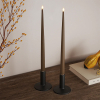 Led dinerkaars 38 cm | Caramel | 3D vlam | Shiny | 2 stuks | Deluxe HomeArt