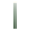 Led dinerkaars 38 cm | Dark Green | 3D vlam | Shiny | 2 stuks | Deluxe HomeArt
