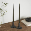 Led dinerkaars 38 cm | Dark Green | 3D vlam | Shiny | 2 stuks | Deluxe HomeArt LDH00362 - 2