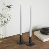 Led dinerkaars 38 cm | Dust Blue | 3D vlam | Shiny | 2 stuks | Deluxe HomeArt LDH00366 - 2