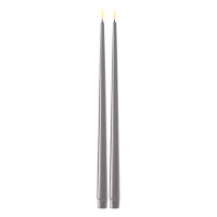Deluxe HomeArt Led dinerkaars 38 cm | Grijs | 3D vlam | Shiny | 2 stuks | Deluxe HomeArt  LDH00338