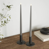 Led dinerkaars 38 cm | Grijs | 3D vlam | Shiny | 2 stuks | Deluxe HomeArt LDH00338 - 2