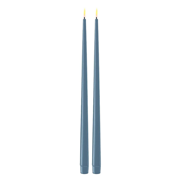 Deluxe HomeArt Led dinerkaars 38 cm | Ice Blue | 3D vlam | Shiny | 2 stuks | Deluxe HomeArt  LDH00370 - 1