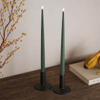 Led dinerkaars 38 cm | Jade Green | 3D vlam | Shiny | 2 stuks | Deluxe HomeArt LDH00372