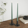 Led dinerkaars 38 cm | Jade Green | 3D vlam | Shiny | 2 stuks | Deluxe HomeArt LDH00372 - 2