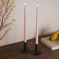 Led dinerkaars 38 cm | Light Pink | 3D vlam | Shiny | 2 stuks | Deluxe HomeArt LDH00354