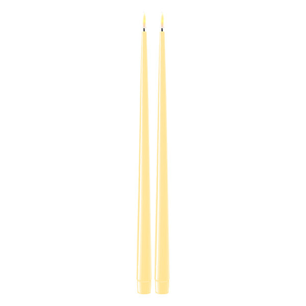 Deluxe HomeArt Led dinerkaars 38 cm | Light Yellow | 3D vlam | Shiny | 2 stuks | Deluxe HomeArt  LDH00352 - 1