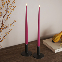 Led dinerkaars 38 cm | Magenta | 3D vlam | Shiny | 2 stuks | Deluxe HomeArt LDH00526