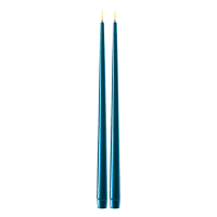 Deluxe HomeArt Led dinerkaars 38 cm | Petroleum | 3D vlam | Shiny | 2 stuks | Deluxe HomeArt  LDH00340