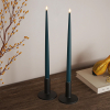 Led dinerkaars 38 cm | Petroleum | 3D vlam | Shiny | 2 stuks | Deluxe HomeArt