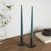 Led dinerkaars 38 cm | Petroleum | 3D vlam | Shiny | 2 stuks | Deluxe HomeArt LDH00340 - 2