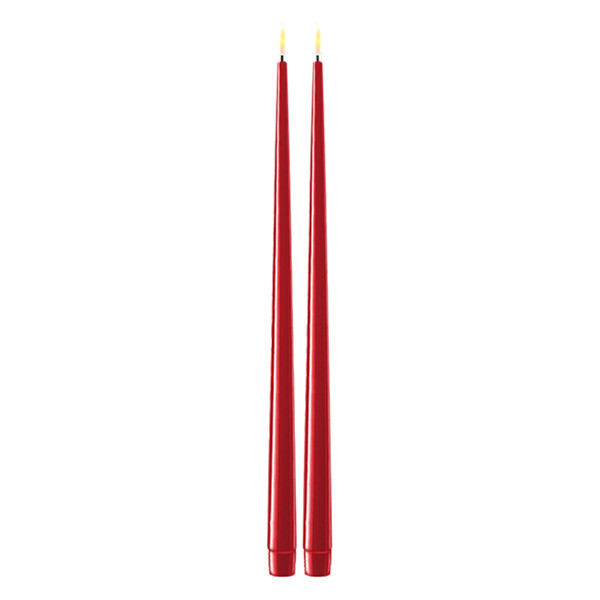 Deluxe HomeArt Led dinerkaars 38 cm | Rood | 3D vlam | Shiny | 2 stuks | Deluxe HomeArt  LDH00360 - 1