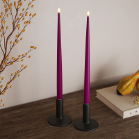 Led dinerkaars 38 cm | Violet | 3D vlam | Shiny | 2 stuks | Deluxe HomeArt LDH00524