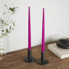 Led dinerkaars 38 cm | Violet | 3D vlam | Shiny | 2 stuks | Deluxe HomeArt LDH00524 - 2
