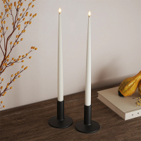 Led dinerkaars 38 cm | Wit | 3D vlam | Shiny | 2 stuks | Deluxe HomeArt LDH00334