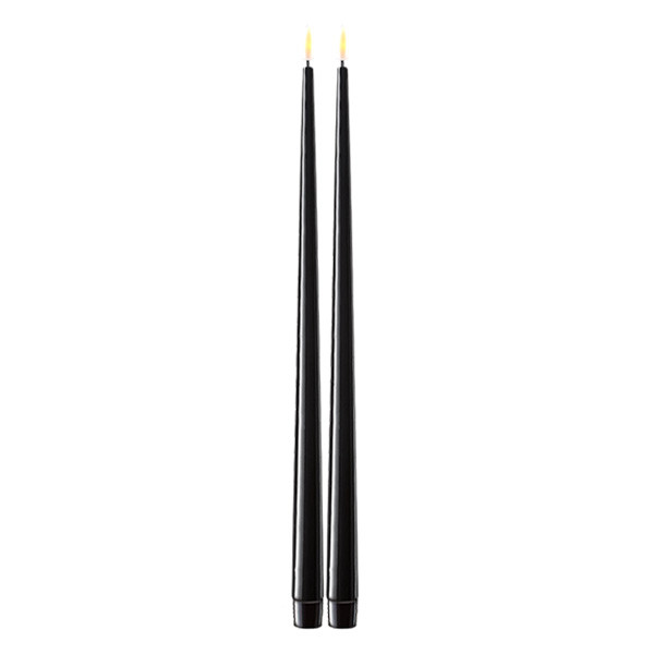 Deluxe HomeArt Led dinerkaars 38 cm | Zwart | 3D vlam | Shiny | 2 stuks | Deluxe HomeArt  LDH00336 - 1