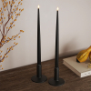 Led dinerkaars 38 cm | Zwart | 3D vlam | Shiny | 2 stuks | Deluxe HomeArt LDH00336 - 1