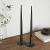 Led dinerkaars 38 cm | Zwart | 3D vlam | Shiny | 2 stuks | Deluxe HomeArt LDH00336 - 2