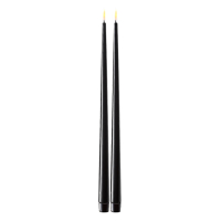 Deluxe HomeArt Led dinerkaars 38 cm | Zwart | 3D vlam | Shiny | 2 stuks | Deluxe HomeArt  LDH00336