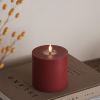 Led kaars 10 x 10  cm | Bordeaux | 3D vlam | Deluxe HomeArt LDH00067 - 1