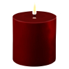 Led kaars 10 x 10  cm | Bourgogne Rood | 3D vlam | Deluxe HomeArt