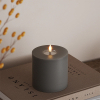 Led kaars 10 x 10  cm | Grijs | 3D vlam | Deluxe HomeArt