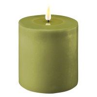 Deluxe HomeArt Led kaars 10 x 10  cm | Olive Green | 3D vlam | Deluxe HomeArt  LDH00095