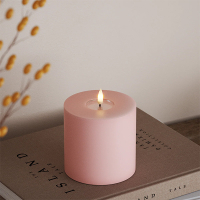 Led kaars 10 x 10  cm | Roze | 3D vlam | Deluxe HomeArt LDH00151